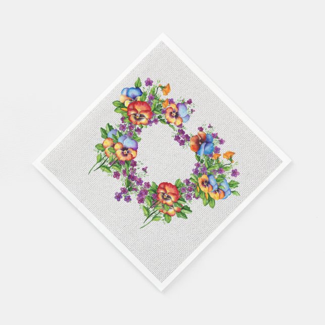 Pretty Pansies Napkins (Corner)