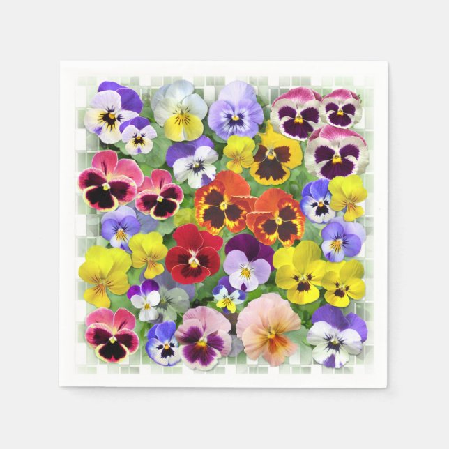 Pretty Pansies Napkins (Front)