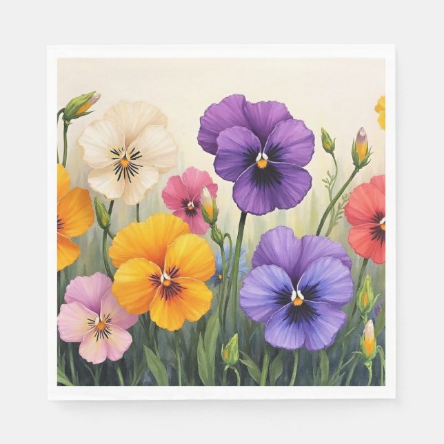 Pretty Pansies Napkins (Front)