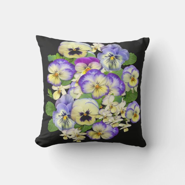 Pretty Pansies Outdoor Pillow (Front)