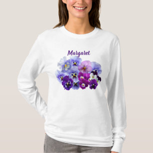 Pretty Pansies Personalized Floral T-Shirt