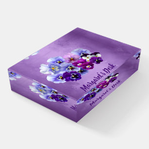 Pretty Pansies Personalized Paperweight gift
