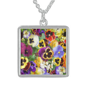 Pretty Pansies Sterling Silver Necklace