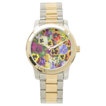 Pretty Pansies Watch by shirleypoppy at Zazzle