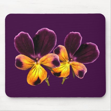 Pretty Pansies Yellow Purple Flowers Mousepad