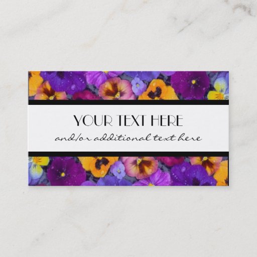 Customizable Pretty Pansy Business Card Template
