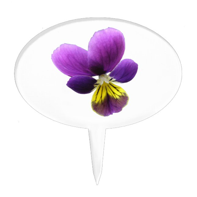 Pretty Pansy Cake Pick (Front)