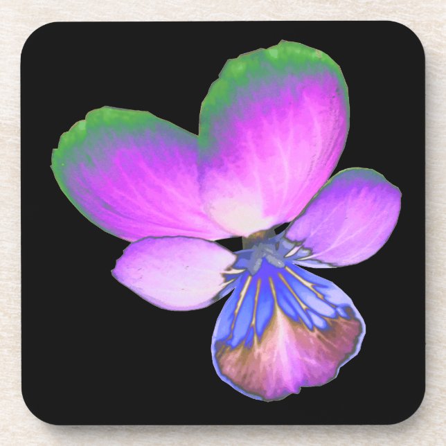 Pretty Pansy Cork Coaster (Front)