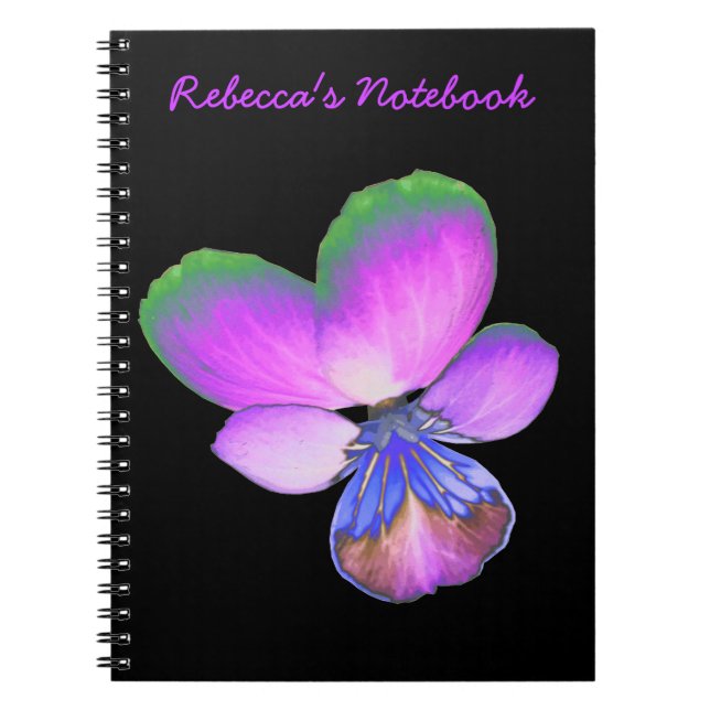 Pretty Pansy Customizable Notebook (Front)