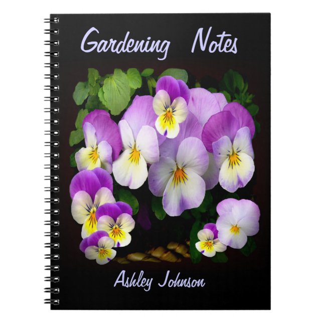 Pretty Pansy Customized Notebook (Front)