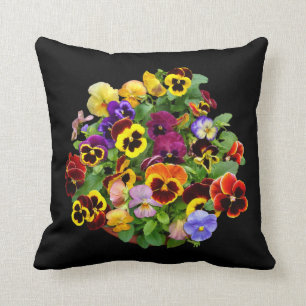 Pretty Pansy Display Throw Pillow