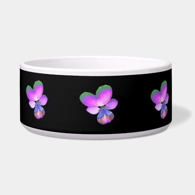 Pretty Pansy Dog Bowl (Front)