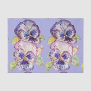 Pretty Pansy Flower Floral Lavender Pattern Tissue Paper