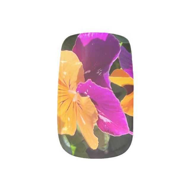 Pretty Pansy Nail Art  (Left Thumb)