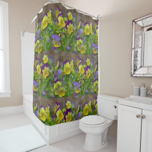 Pretty Pansy Shower Curtain