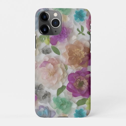 Pretty Paper Flower pattern iPhone 11Pro Case