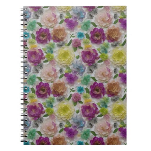 Pretty Paper Flower pattern Notebook