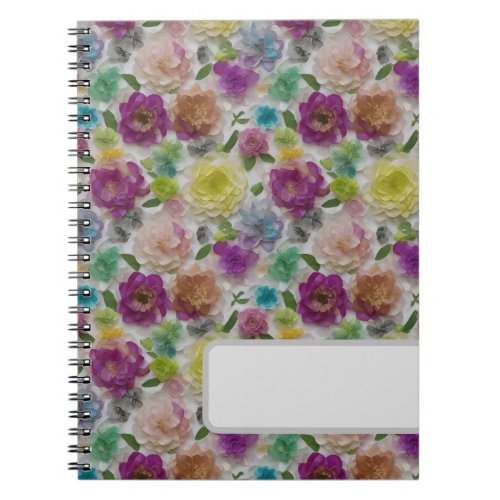 Pretty Paper Flower pattern Notebook
