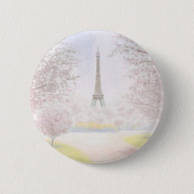 Pretty Paris In Pastels Button (Front)