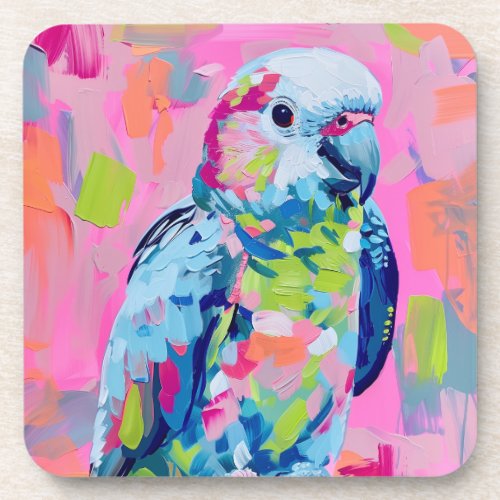 Pretty Parrot Coaster Set in Bright Colors