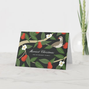 Pretty Partridge in a Pear Tree Christmas Holiday Card