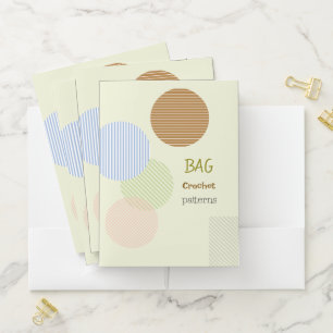 Pretty pastel abstract and stripes Crochet project Pocket Folder