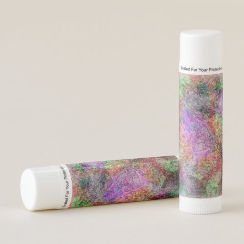 Pretty Pastel Abstract Swirls of Colors Gray lines Lip Balm