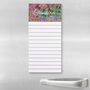 Pretty Pastel Abstract Swirls of Colors Purple Magnetic Notepad