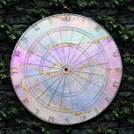 Pretty Pastel Agate | Gold Glitter Vein Watercolor Dart Board<br><div class="desc">Beautiful and sophisticated mottled watercolor agate stone in a soft pastels with faux metallic foil and glitter veins in a subtle, marble palette. This gorgeous feminine hand-painted gradient adds the perfect pop of color. From the "Modern Watercolor Marbles" collection, this design features abstract fluid swirls creating a cool pattern accented...</div>