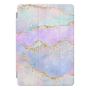 Pretty Pastel Agate   Gold Glitter Vein Watercolor iPad Pro Cover