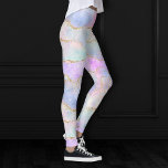 Pretty Pastel Agate | Gold Glitter Vein Watercolor Leggings<br><div class="desc">Beautiful and sophisticated mottled watercolor agate stone in a soft pastels with faux metallic foil and glitter veins in a subtle, marble palette. This gorgeous feminine hand-painted gradient adds the perfect pop of color. From the "Modern Watercolor Marbles" collection, this design features abstract fluid swirls creating a cool pattern accented...</div>