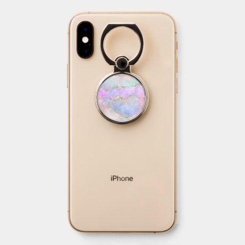 Pretty Pastel Agate  Gold Glitter Vein Watercolor Phone Ring Stand