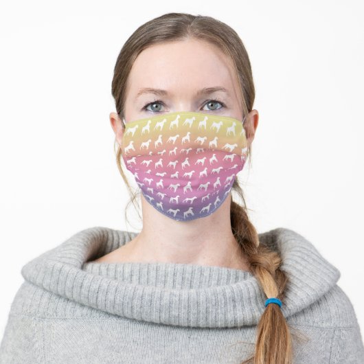 Pretty Pastel and White Boxer Dog Adult Cloth Face Mask (Worn)