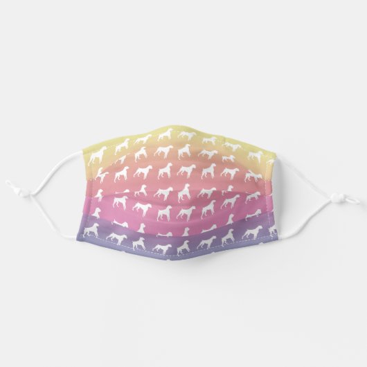 Pretty Pastel and White Boxer Dog Adult Cloth Face Mask (Front, Unfolded)
