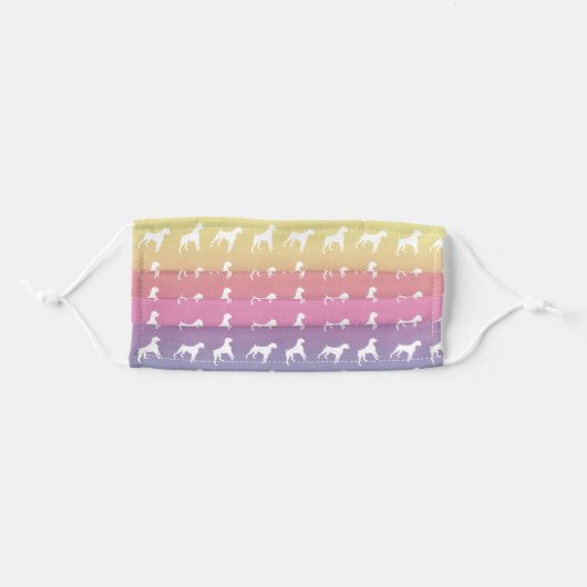 Pretty Pastel and White Boxer Dog Adult Cloth Face Mask (Front, Folded)