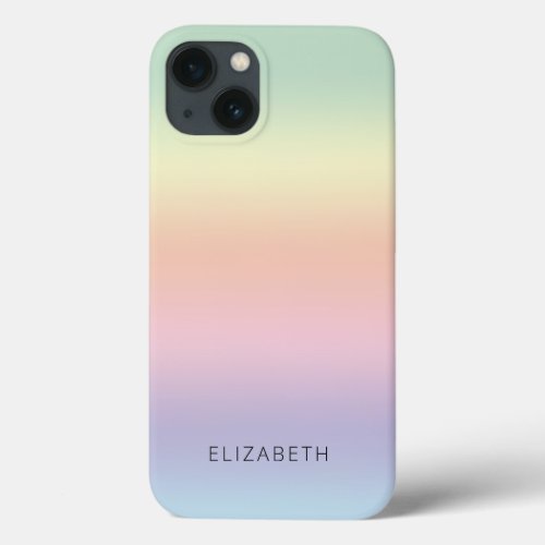 Pretty Pastel Blend Personalized iPhone 13 Case