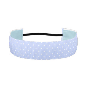 Pretty Pastel Blue & White Polka Dots Athletic Headband