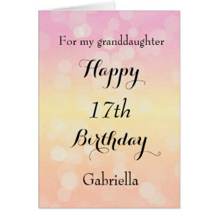 Pretty Pastel Bokeh 17th Birthday Cards