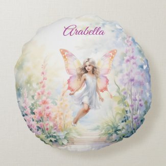 Pretty Pastel Butterfly Fairy in Flower Garden