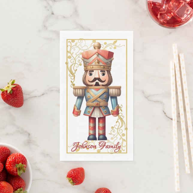 Pretty Pastel Christmas Nutcracker Paper Napkin (Insitu)