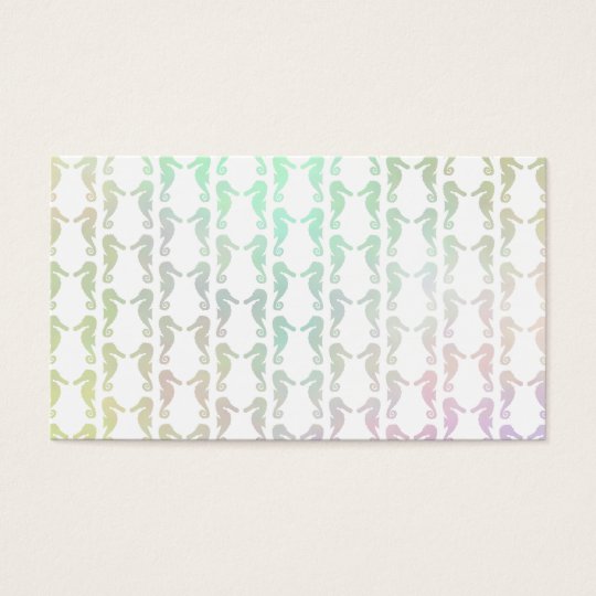 Pretty Pastel Color Seahorse Pattern Business Card