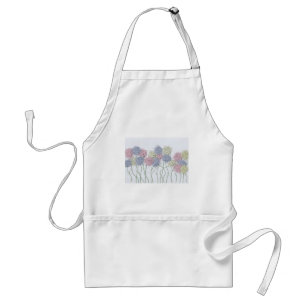 Pretty Pastel Colored Flowers Adult Apron