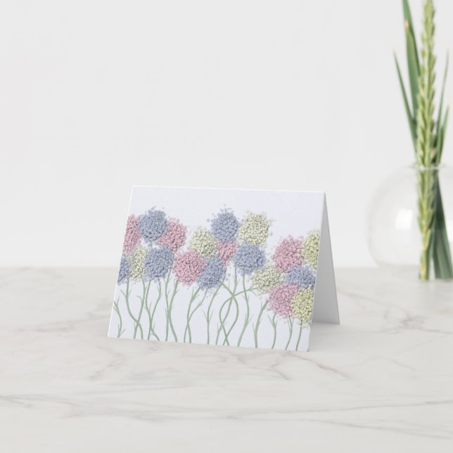 Pretty Pastel Colored Flowers Card (Front)