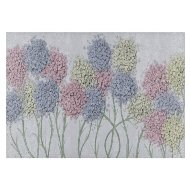 Pretty Pastel Colored Flowers Cutting Board (Front)