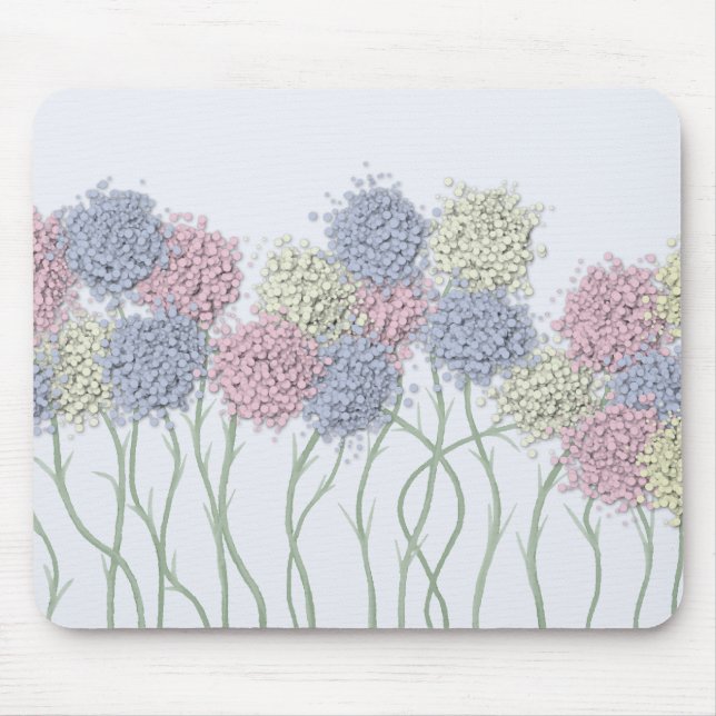 Pretty Pastel Colored Flowers Mouse Pad (Front)