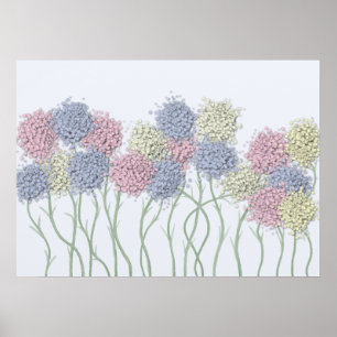 Pretty Pastel Colored Flowers Poster