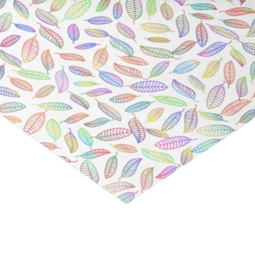 Pretty Pastel Colored Leaf Skeleton Pattern Tissue Paper