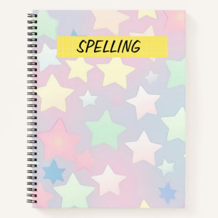 PRETTY PASTEL COLORED STARS NOTEBOOK