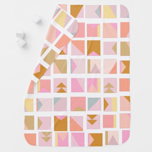 Pretty Pastel Colors Modern Geometric Design Baby Blanket