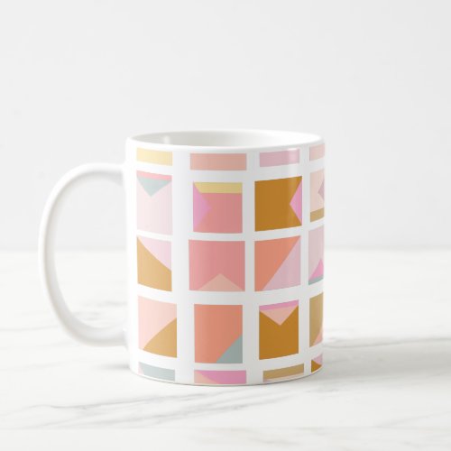 Pretty Pastel Colors Modern Geometric Design Coffee Mug